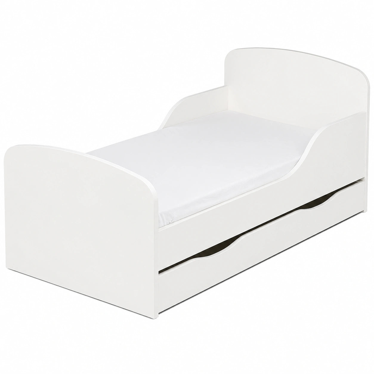 Lit, avec tiroirs, coloris blanc, pour la chambre