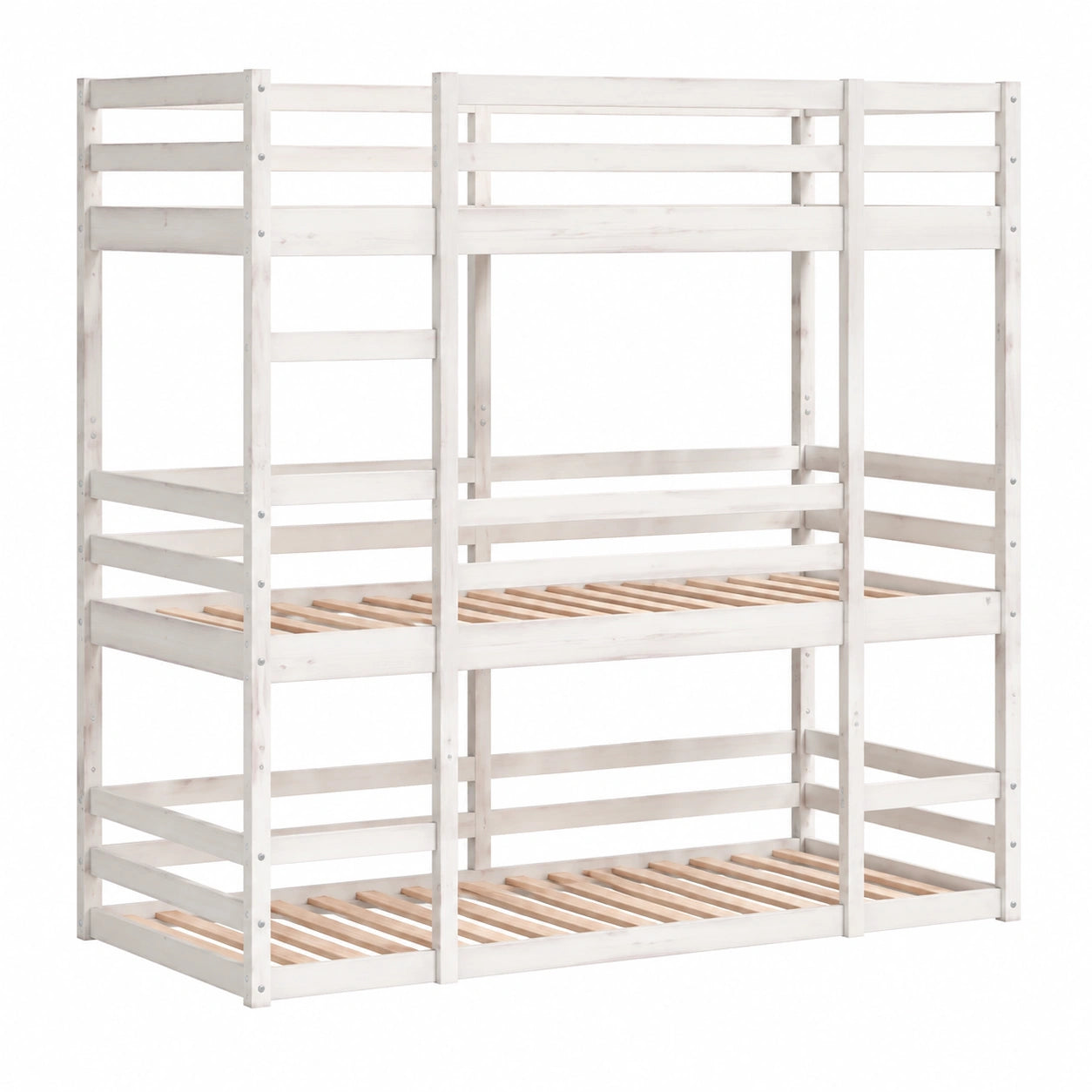 Lit gain de place, coloris blanc, 75 x 190 cm, pour la chambre