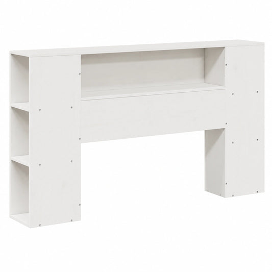 Lit, avec étagères, en bois massif, coloris blanc, pour la chambre