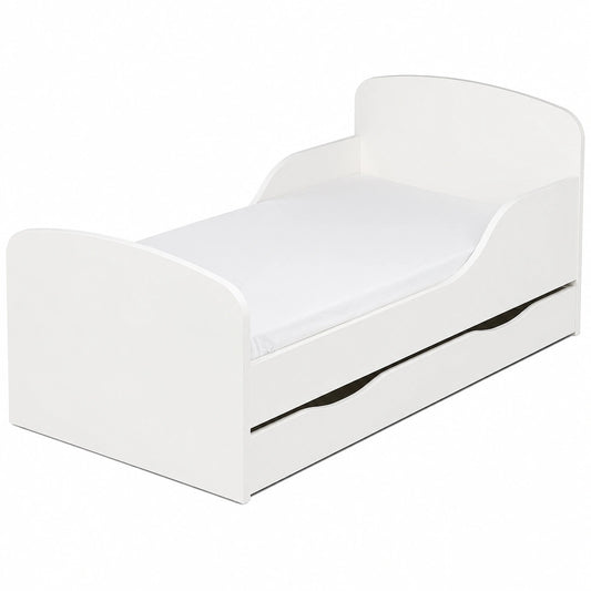 Lit, avec tiroirs, coloris blanc, pour la chambre