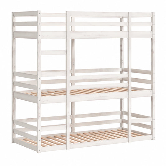 Lit gain de place, coloris blanc, 75 x 190 cm, pour la chambre
