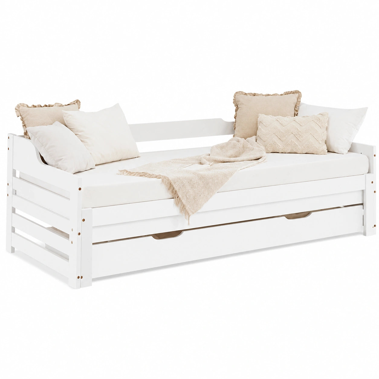 Lit, extensible, avec tiroirs, avec sommier, 90 x 200 cm, pour la chambre